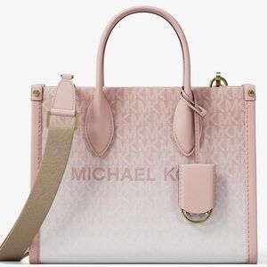Michael Kors Mirella Small Ombré Signature Logo Crossbody Bag Powder Blush